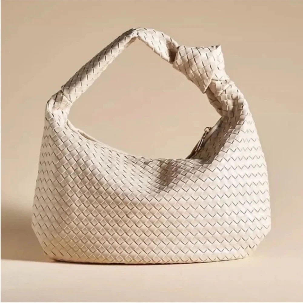 Anthropologie The Brigitte Cream Woven Bag Purse